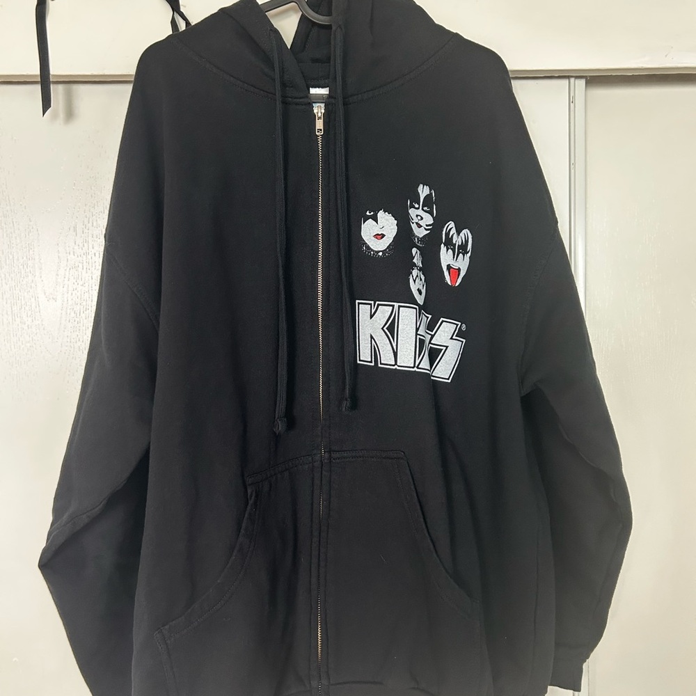 Black KISS alive 35 zip up hoodie